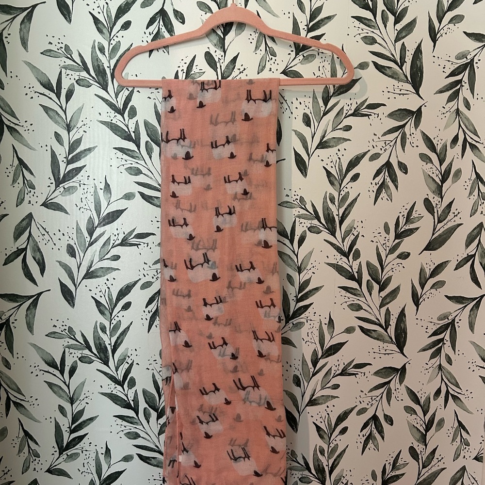 Pink Scarf with Sheep Pattern